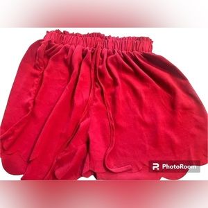 SHEIN Formal Silky Red Shorts Sz 1X